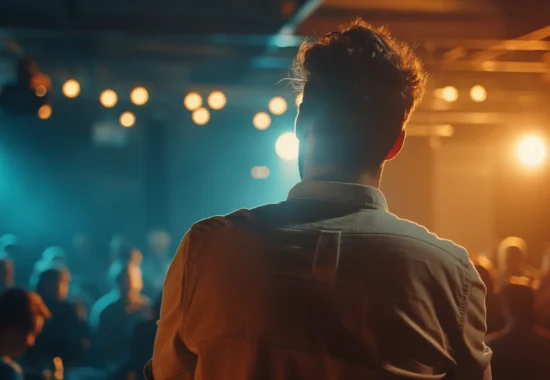 Man Before Audience